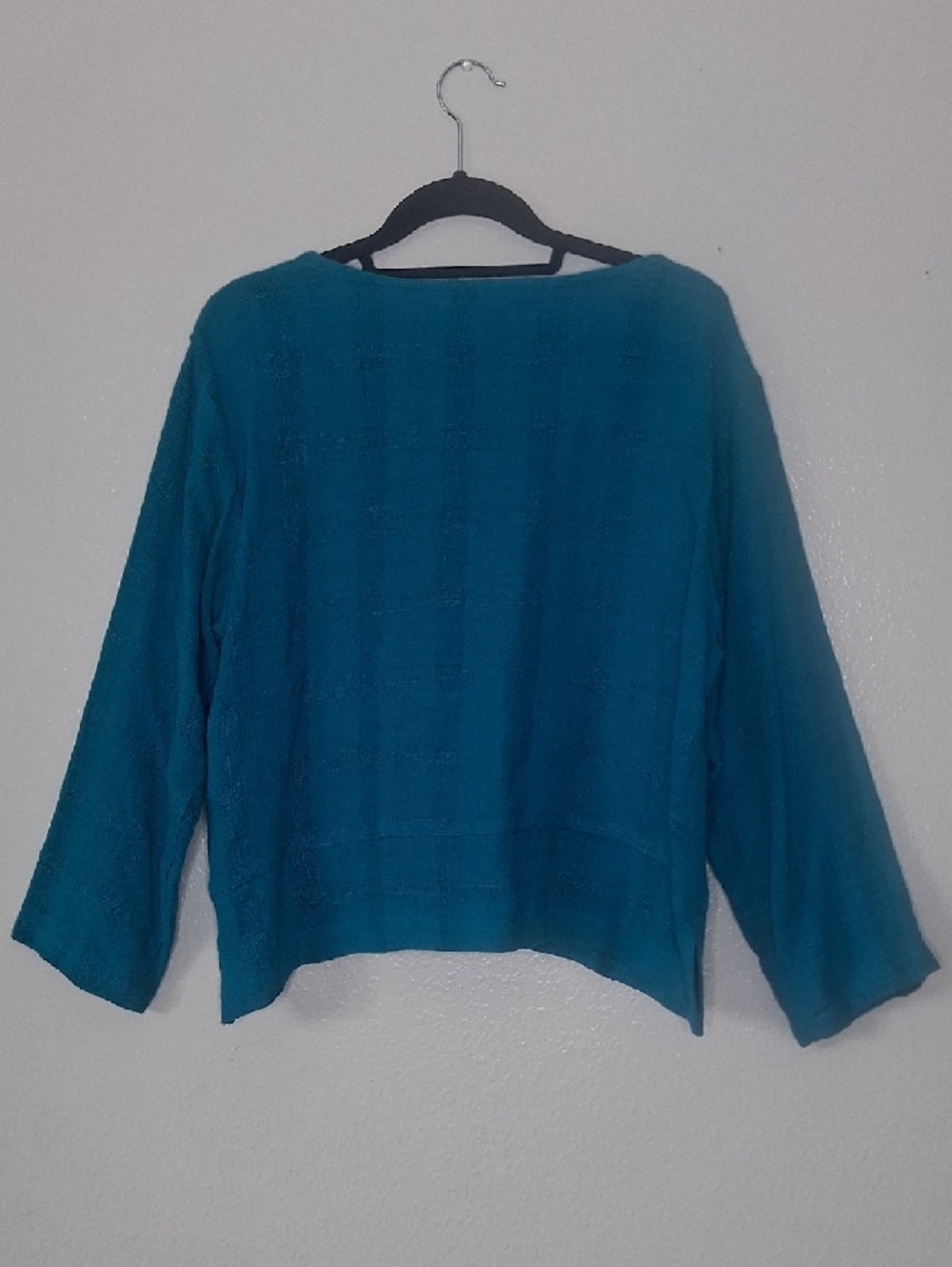 Vintage Nino Wong California Blouse Turquoise Blue Embroidered Detailed Size S - Picture 2 of 13